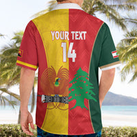Custom Rugby Papua New Guinea and Lebanon Hawaiian Shirt PNG Kumuls Cedars Together LT14 - Polynesian Pride