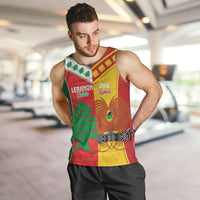 Custom Rugby Papua New Guinea and Lebanon Men Tank Top PNG Kumuls Cedars Together LT14 Multicolor - Polynesian Pride