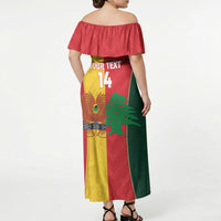 Custom Rugby Papua New Guinea and Lebanon Off Shoulder Maxi Dress PNG Kumuls Cedars Together LT14 - Polynesian Pride