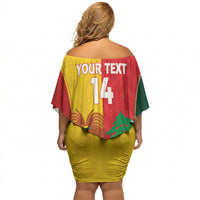 Custom Rugby Papua New Guinea and Lebanon Off Shoulder Short Dress PNG Kumuls Cedars Together LT14 - Polynesian Pride