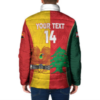 Custom Rugby Papua New Guinea and Lebanon Padded Jacket PNG Kumuls Cedars Together LT14 - Polynesian Pride