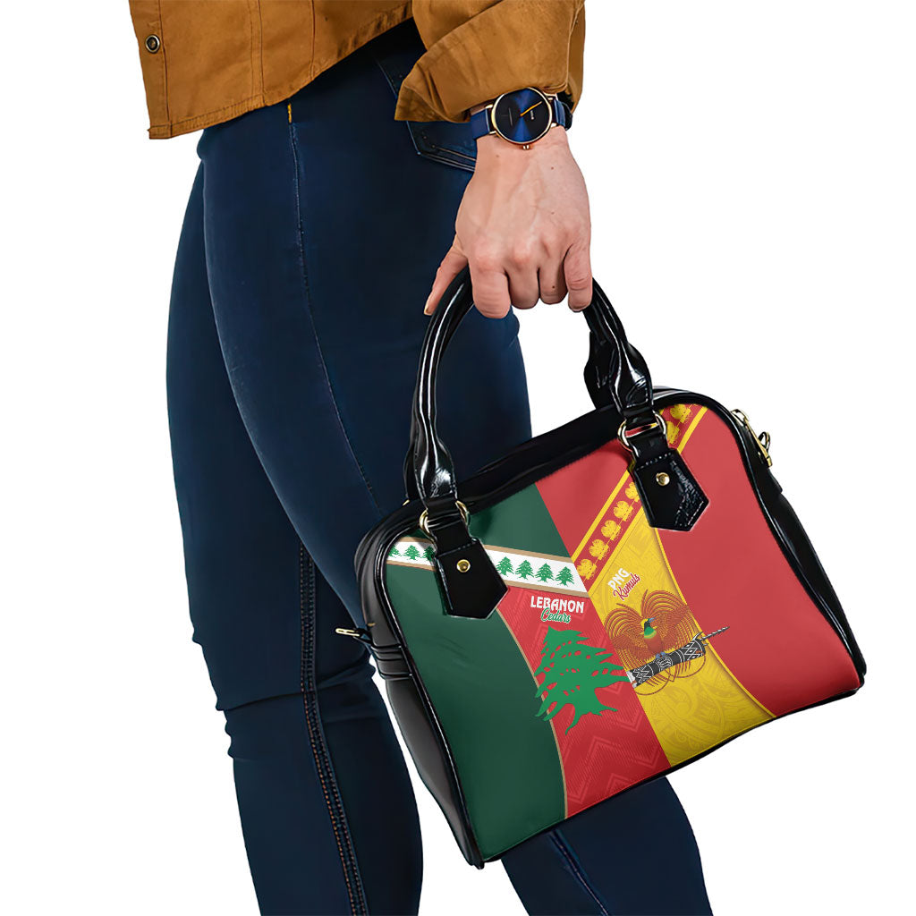 Rugby Papua New Guinea and Lebanon Shoulder Handbag PNG Kumuls Cedars Together LT14 - Polynesian Pride
