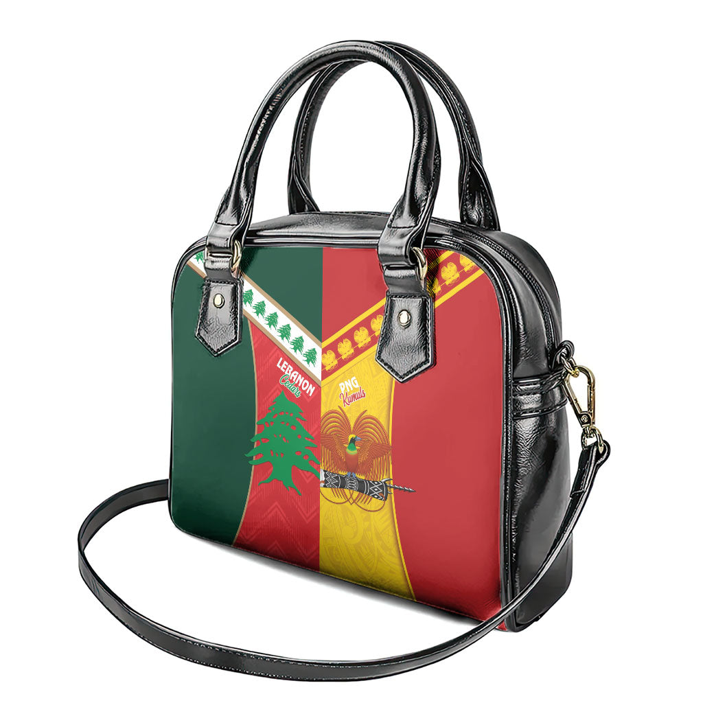 Rugby Papua New Guinea and Lebanon Shoulder Handbag PNG Kumuls Cedars Together LT14 - Polynesian Pride