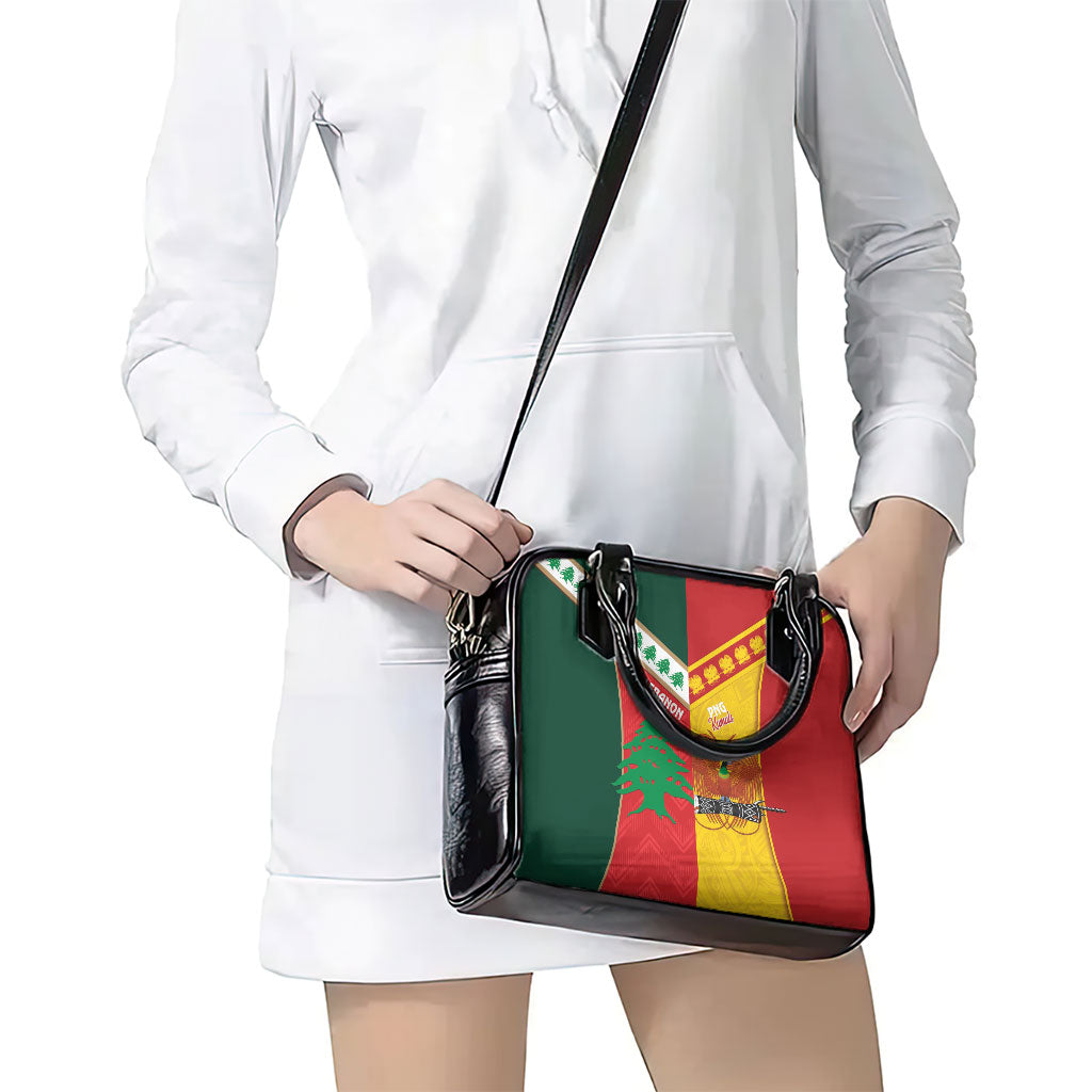 Rugby Papua New Guinea and Lebanon Shoulder Handbag PNG Kumuls Cedars Together LT14 - Polynesian Pride