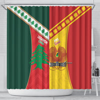 Rugby Papua New Guinea and Lebanon Shower Curtain PNG Kumuls Cedars Together LT14 - Polynesian Pride