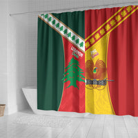 Rugby Papua New Guinea and Lebanon Shower Curtain PNG Kumuls Cedars Together LT14 - Polynesian Pride