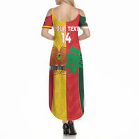 Custom Rugby Papua New Guinea and Lebanon Summer Maxi Dress PNG Kumuls Cedars Together LT14 - Polynesian Pride