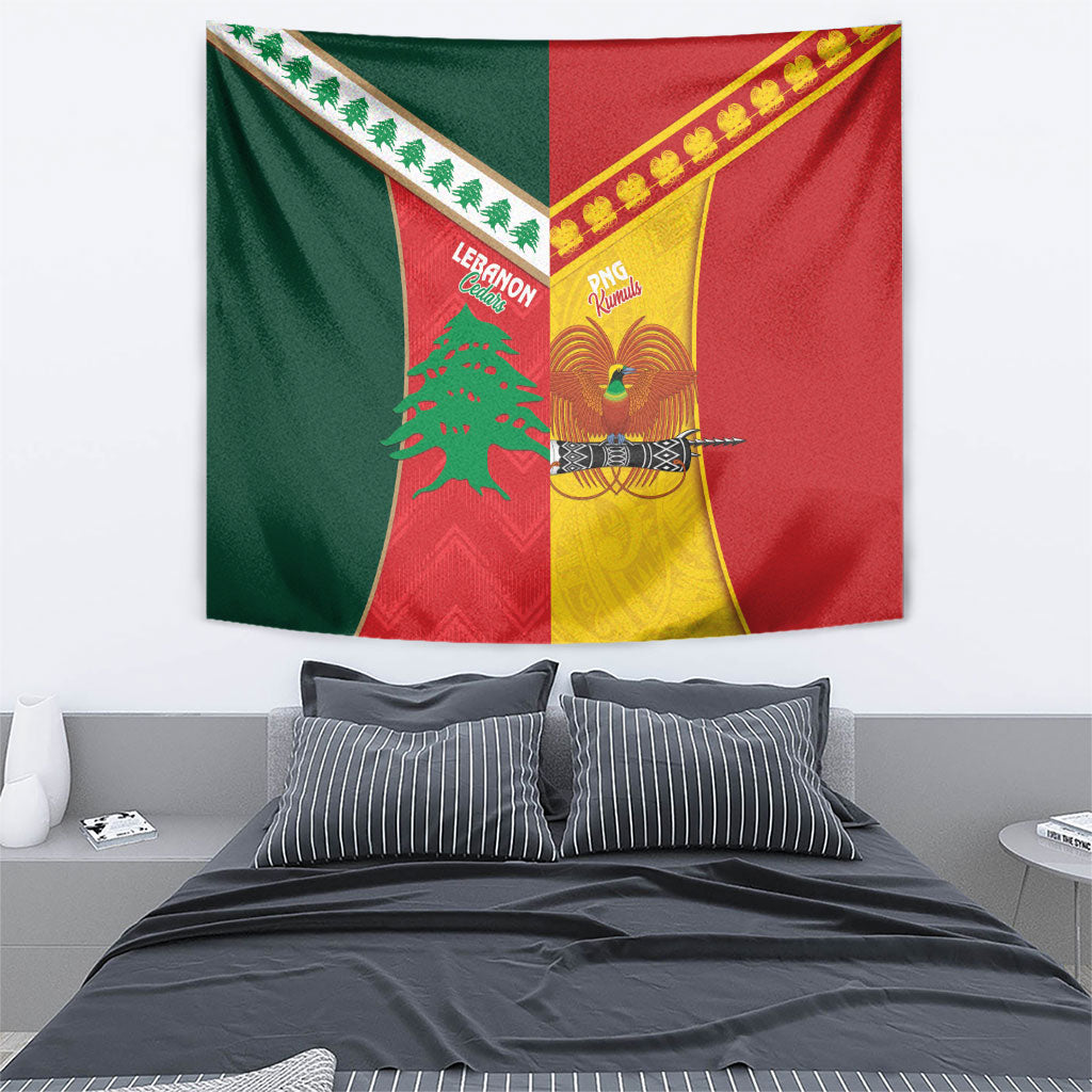 Rugby Papua New Guinea and Lebanon Tapestry PNG Kumuls Cedars Together LT14 - Polynesian Pride
