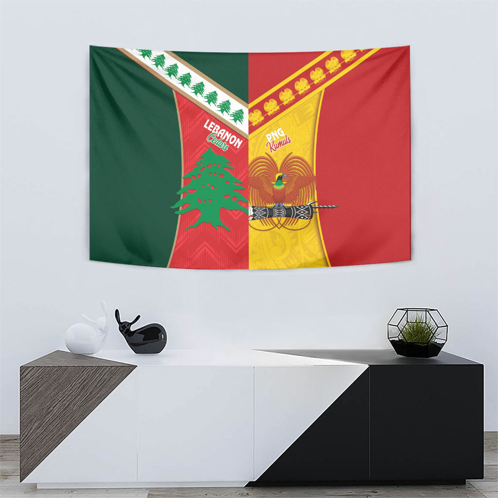 Rugby Papua New Guinea and Lebanon Tapestry PNG Kumuls Cedars Together LT14 - Polynesian Pride