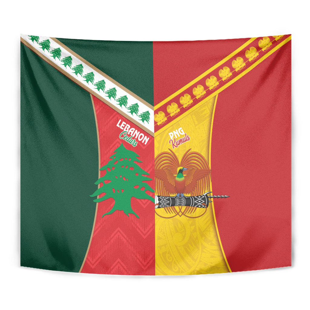 Rugby Papua New Guinea and Lebanon Tapestry PNG Kumuls Cedars Together LT14 - Polynesian Pride
