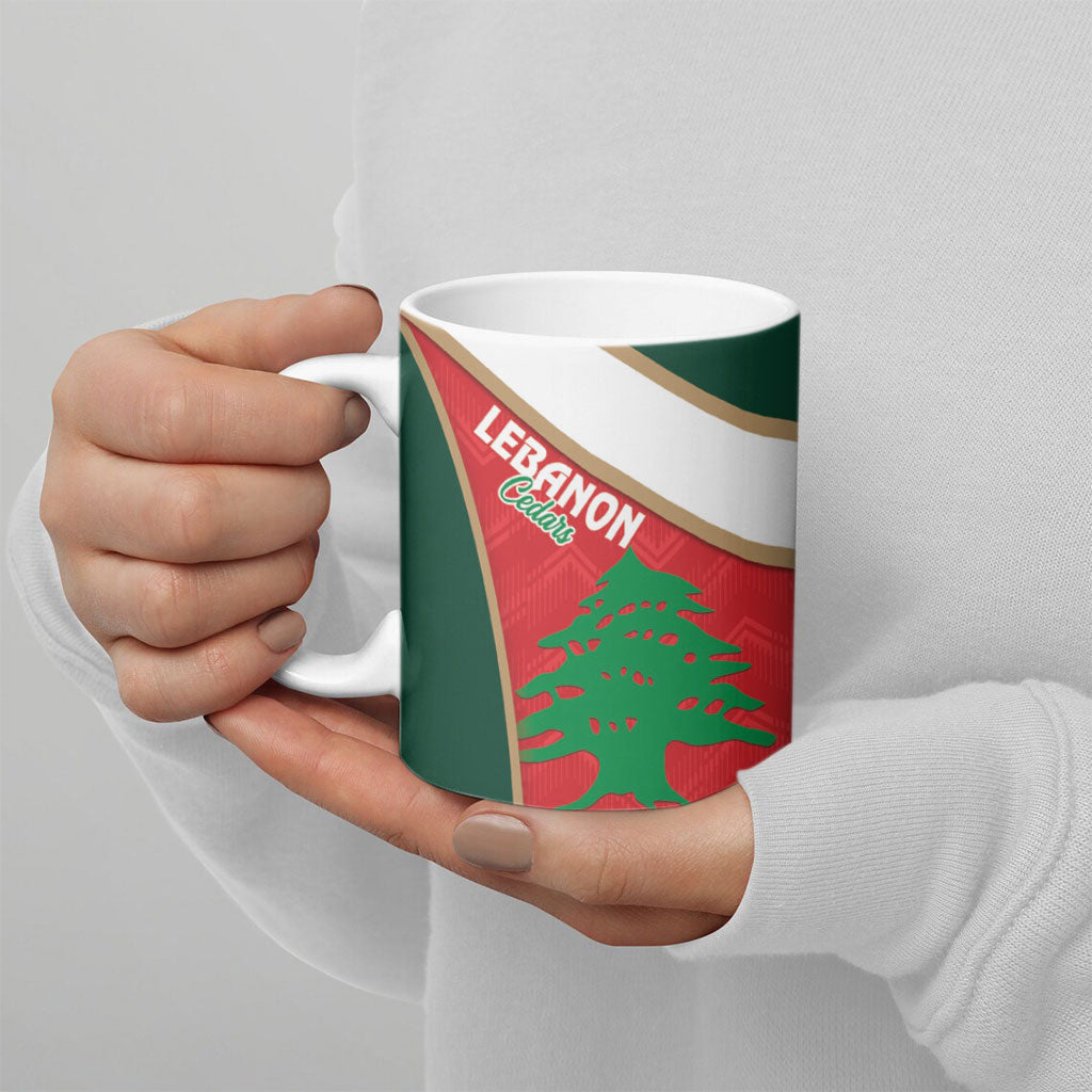 Rugby Tonga and Lebanon Ceramic Mug Mate Maa Tonga Cedars Together
