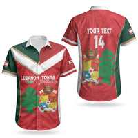 Custom Rugby Tonga and Lebanon Couples Matching Off Shoulder Maxi Dress and Hawaiian Shirt Mate Maa Tonga Cedars Together LT14 - Polynesian Pride