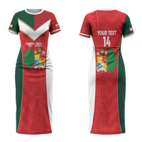 Custom Rugby Tonga and Lebanon Couples Matching Short Sleeve Bodycon Dress and Long Sleeve Button Shirt Mate Maa Tonga Cedars Together LT14 - Polynesian Pride