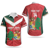 Custom Rugby Tonga and Lebanon Couples Matching Summer Maxi Dress and Hawaiian Shirt Mate Maa Tonga Cedars Together LT14 - Polynesian Pride