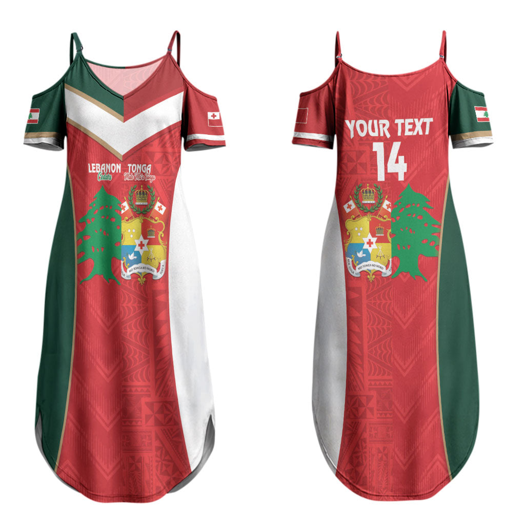 Custom Rugby Tonga and Lebanon Couples Matching Summer Maxi Dress and Hawaiian Shirt Mate Maa Tonga Cedars Together LT14 - Polynesian Pride