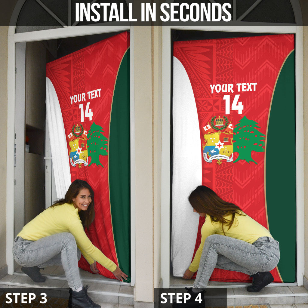 Custom Rugby Tonga and Lebanon Door Cover Mate Maa Tonga Cedars Together