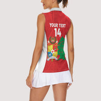 Custom Rugby Tonga and Lebanon Women Sleeveless Polo Shirt Mate Maa Tonga Cedars Together LT14 - Polynesian Pride