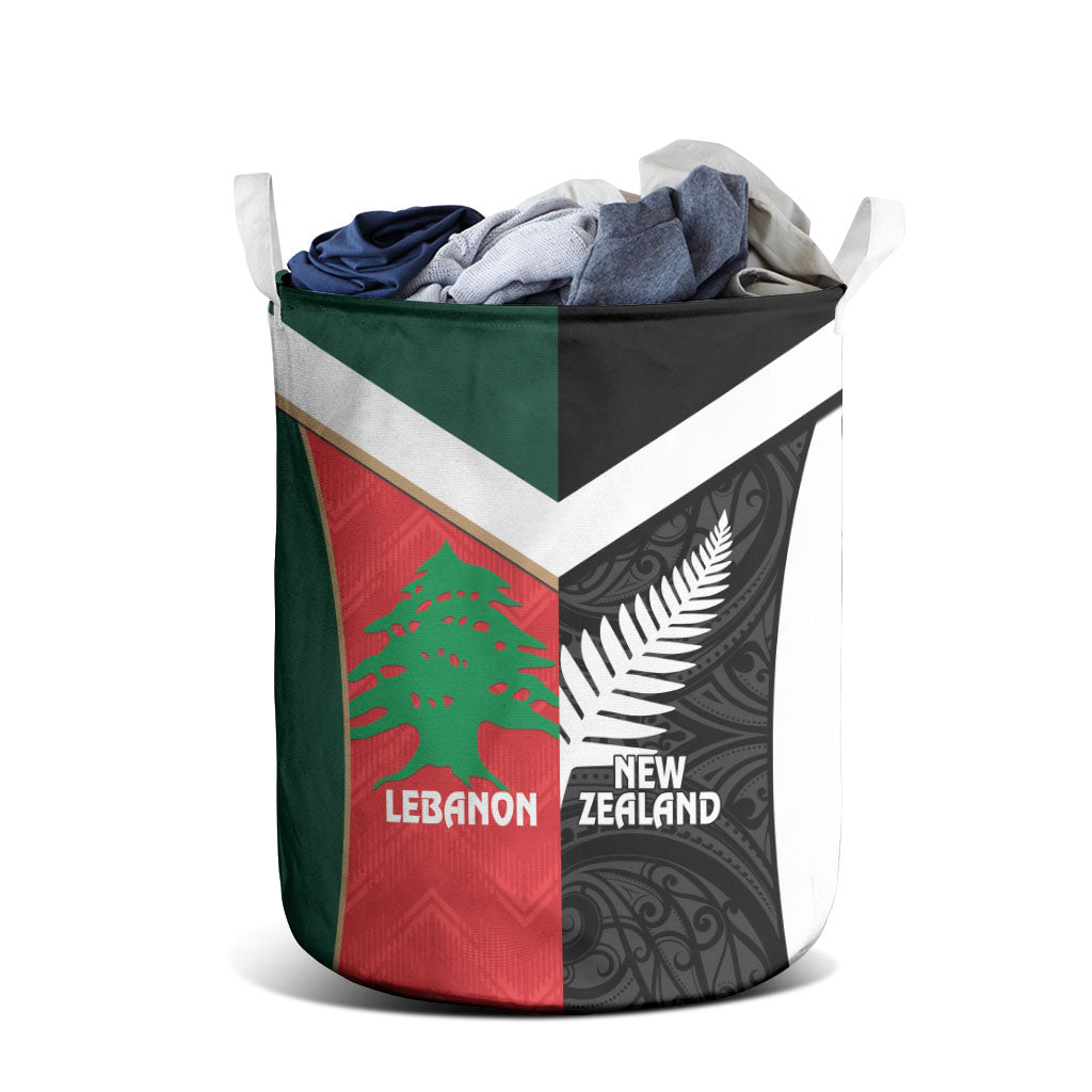 Rugby New Zealand and Lebanon Laundry Basket All Black Cedars Together
