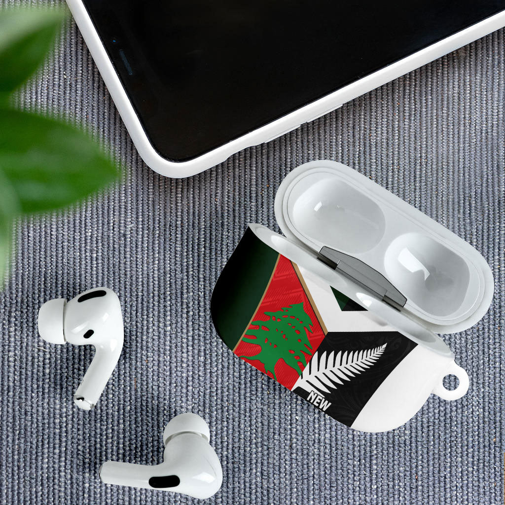 Rugby New Zealand and Lebanon AirPods Case All Black Cedars Together LT14 - Polynesian Pride