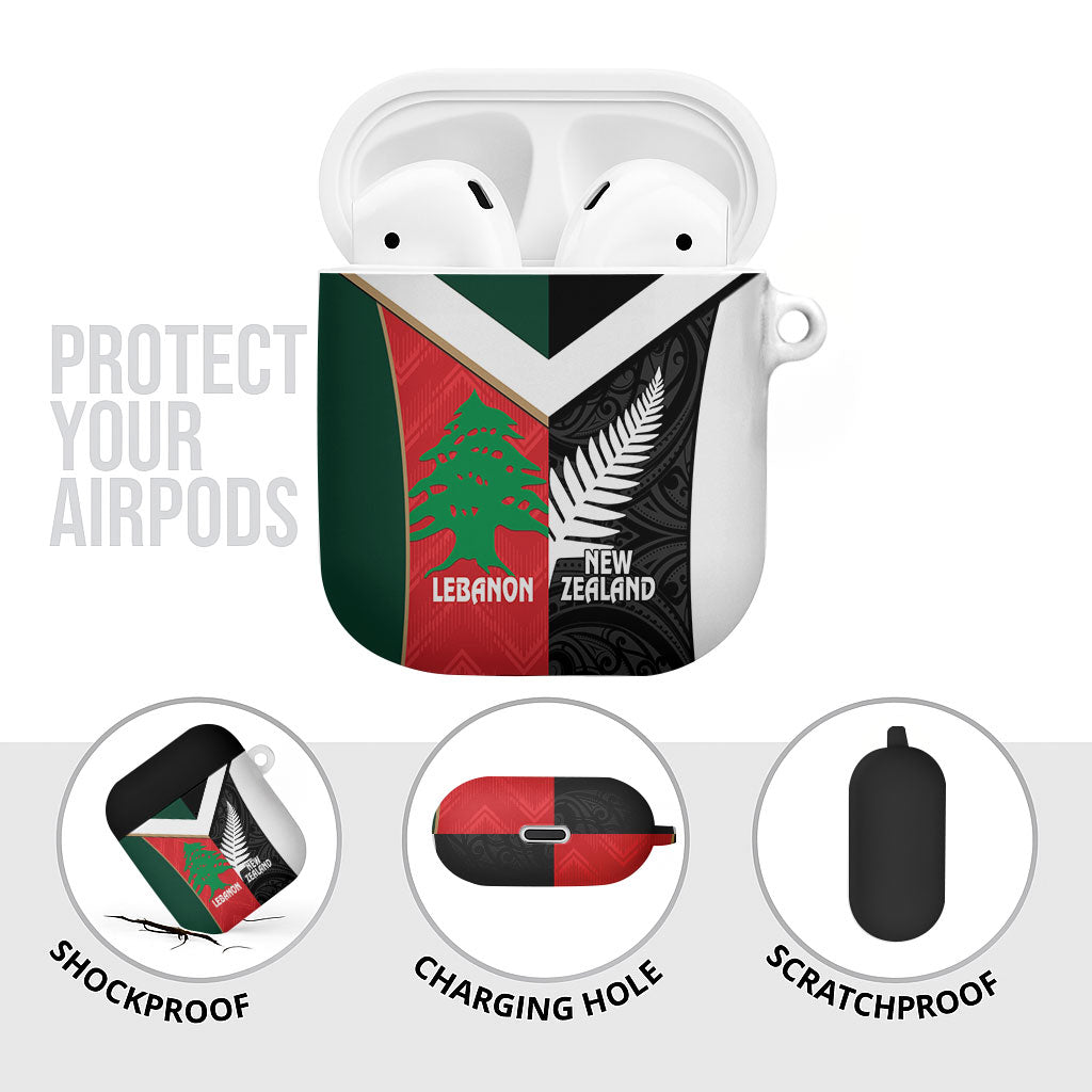 Rugby New Zealand and Lebanon AirPods Case All Black Cedars Together LT14 - Polynesian Pride