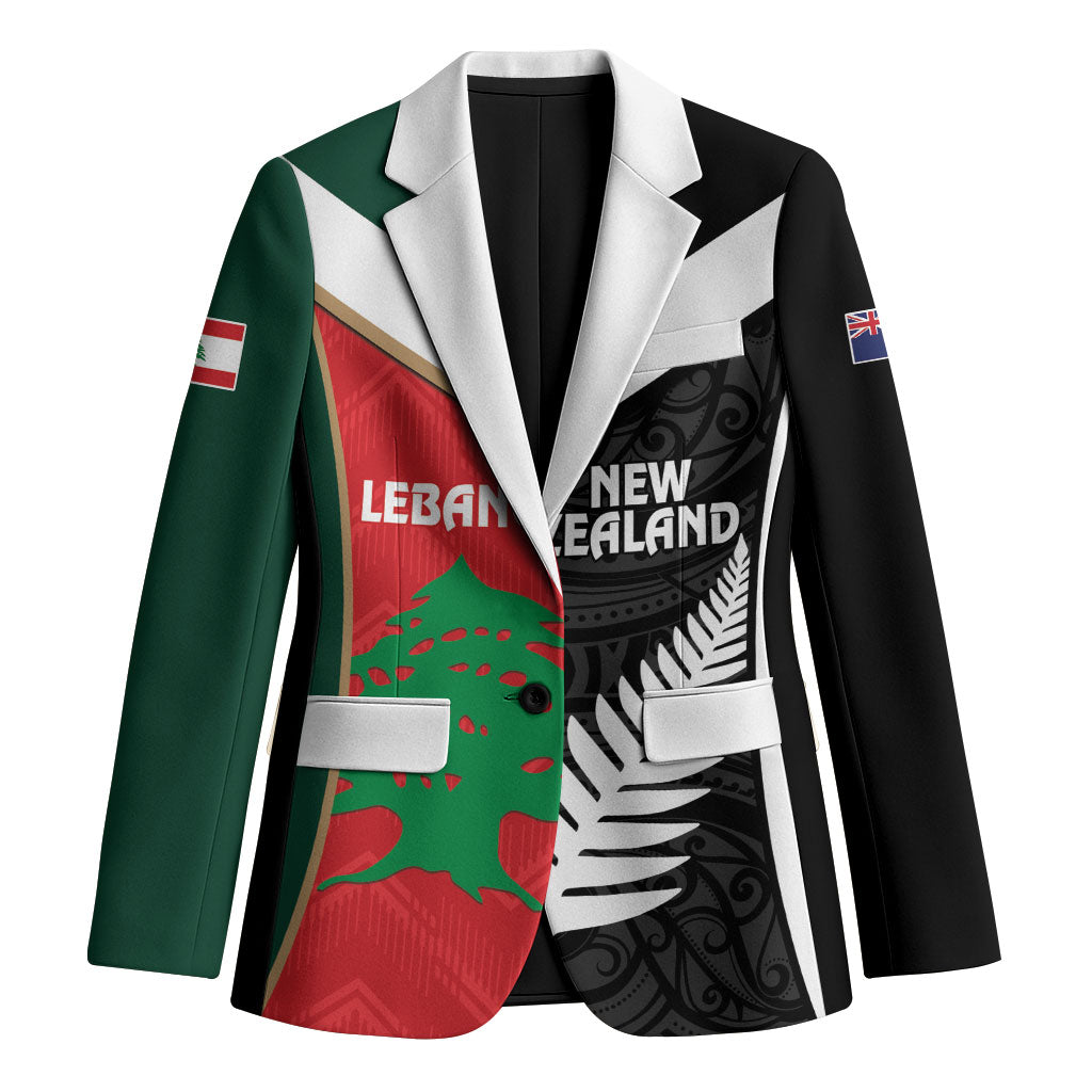 Custom Rugby New Zealand and Lebanon Blazer All Black Cedars Together LT14 Unisex Multicolor - Polynesian Pride