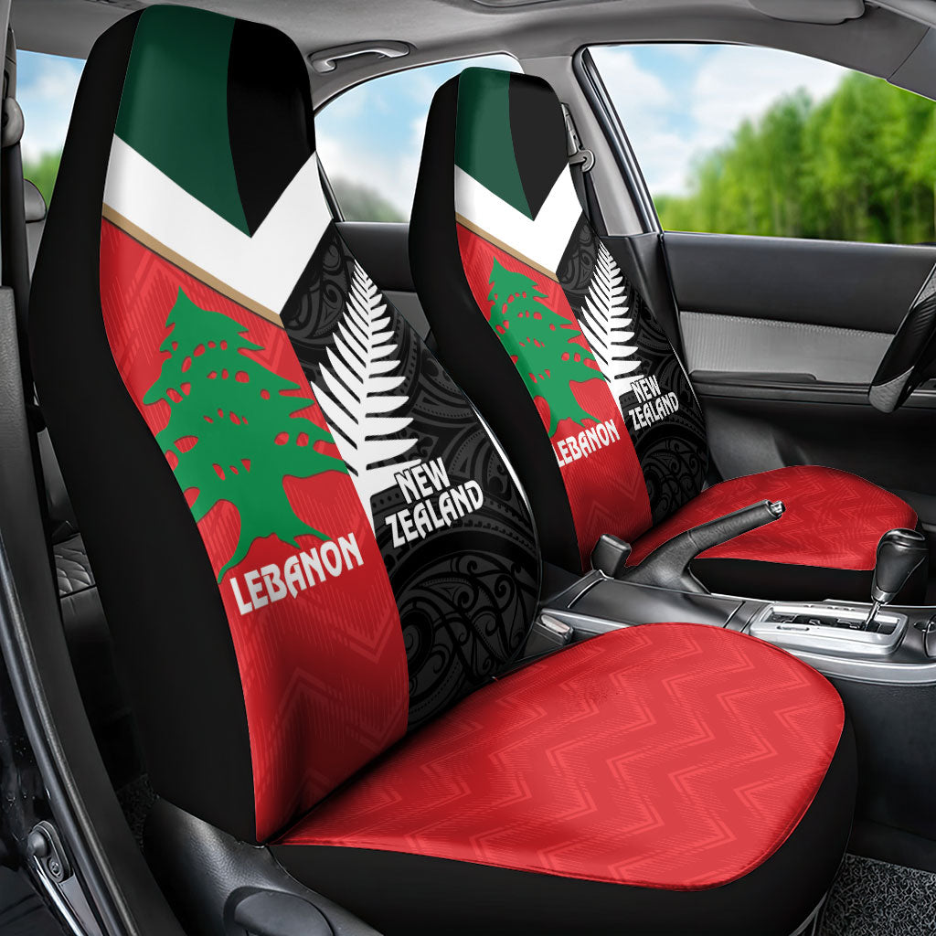 Rugby New Zealand and Lebanon Car Seat Cover All Black Cedars Together LT14 - Polynesian Pride