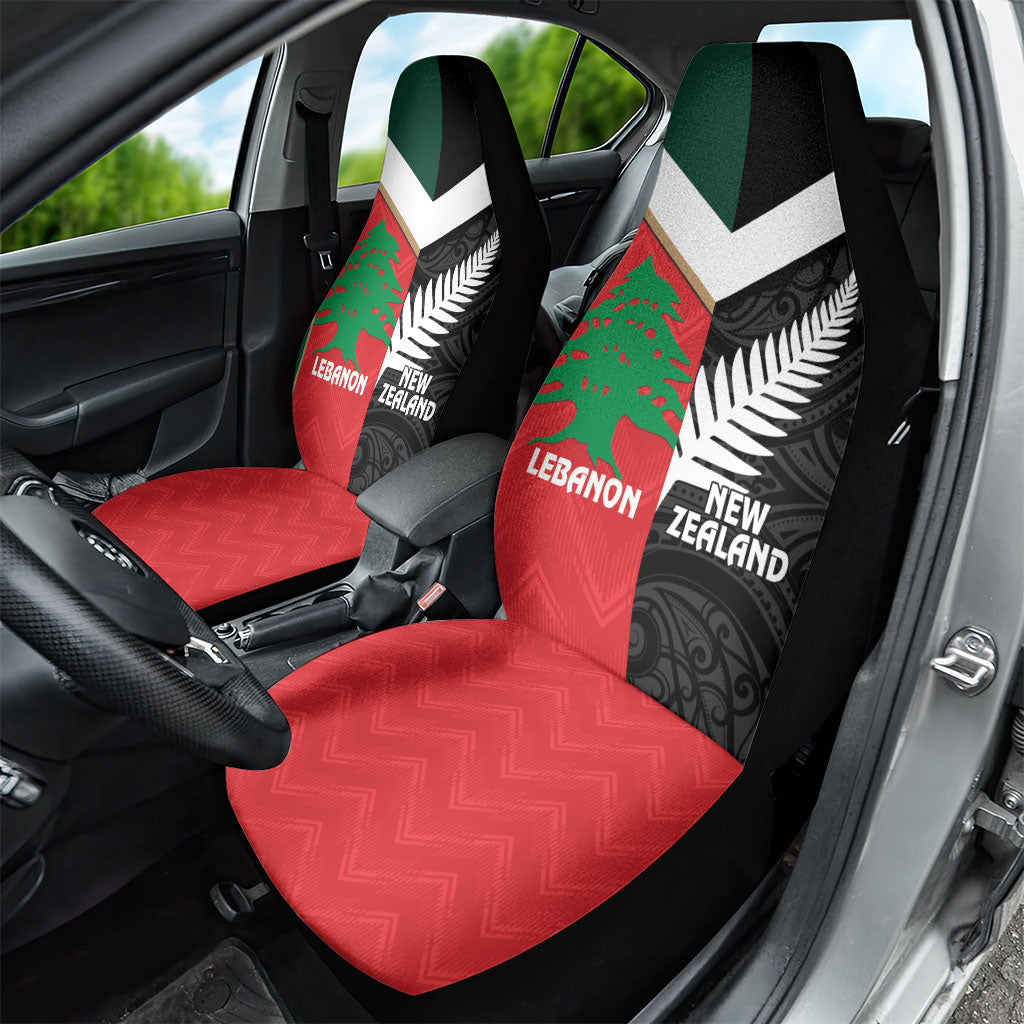 Rugby New Zealand and Lebanon Car Seat Cover All Black Cedars Together LT14 - Polynesian Pride