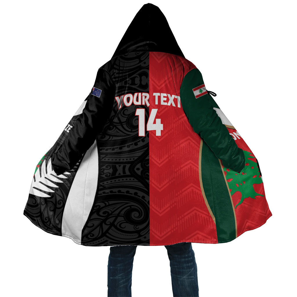 Custom Rugby New Zealand and Lebanon Cloak All Black Cedars Together LT14 Unisex Multicolor - Polynesian Pride