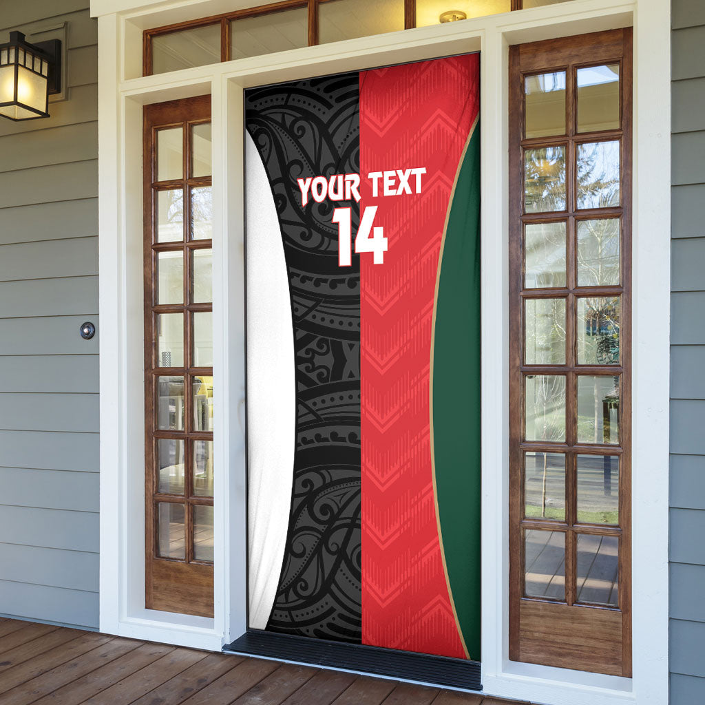 Custom Rugby New Zealand and Lebanon Door Cover All Black Cedars Together LT14 - Polynesian Pride