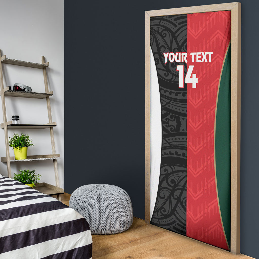 Custom Rugby New Zealand and Lebanon Door Cover All Black Cedars Together LT14 - Polynesian Pride