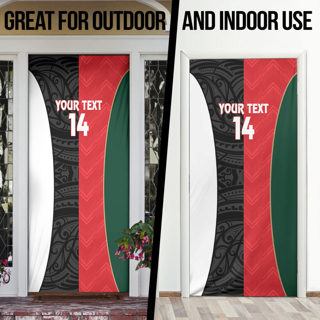 Custom Rugby New Zealand and Lebanon Door Cover All Black Cedars Together LT14 - Polynesian Pride