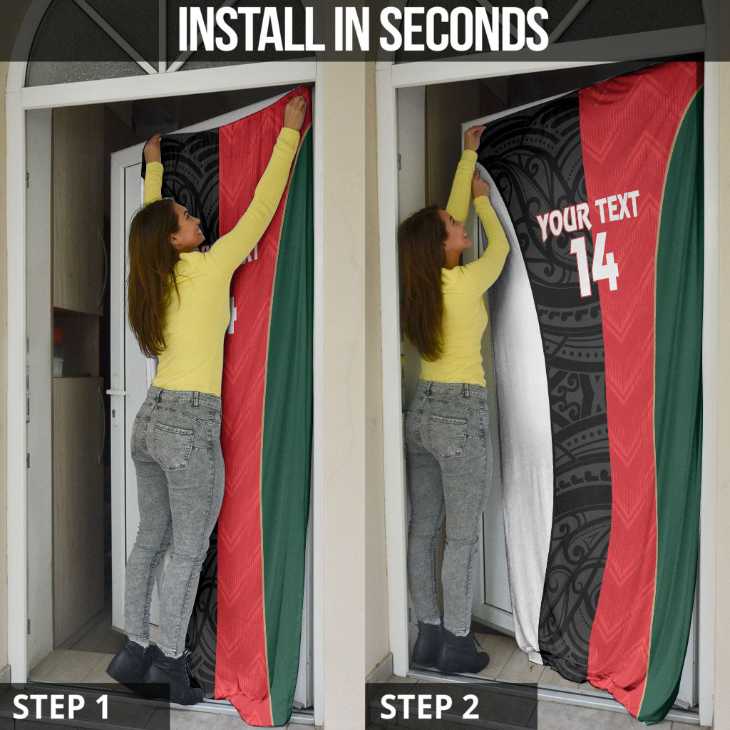 Custom Rugby New Zealand and Lebanon Door Cover All Black Cedars Together LT14 - Polynesian Pride