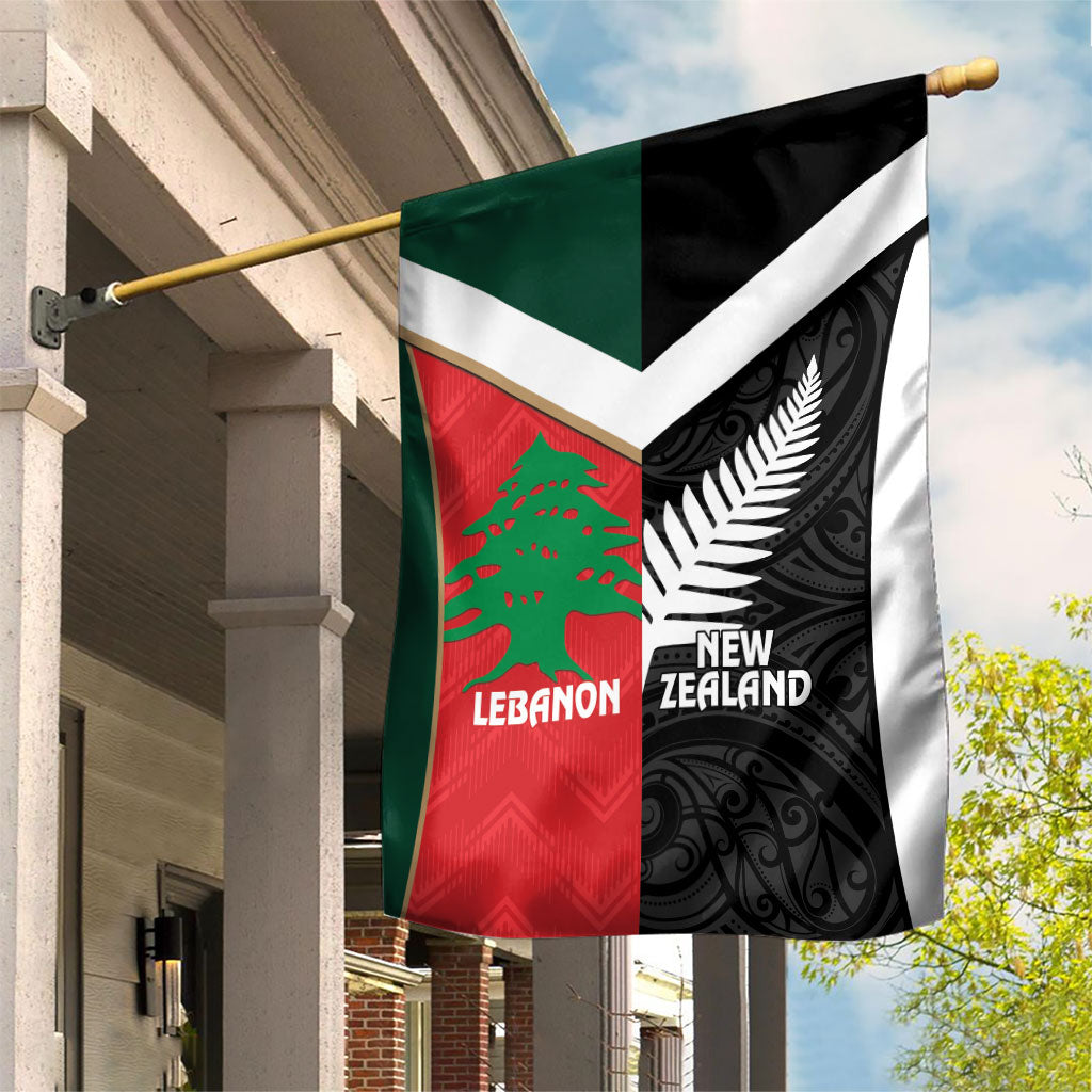 Rugby New Zealand and Lebanon Garden Flag All Black Cedars Together LT14 House Flag Multicolor - Polynesian Pride