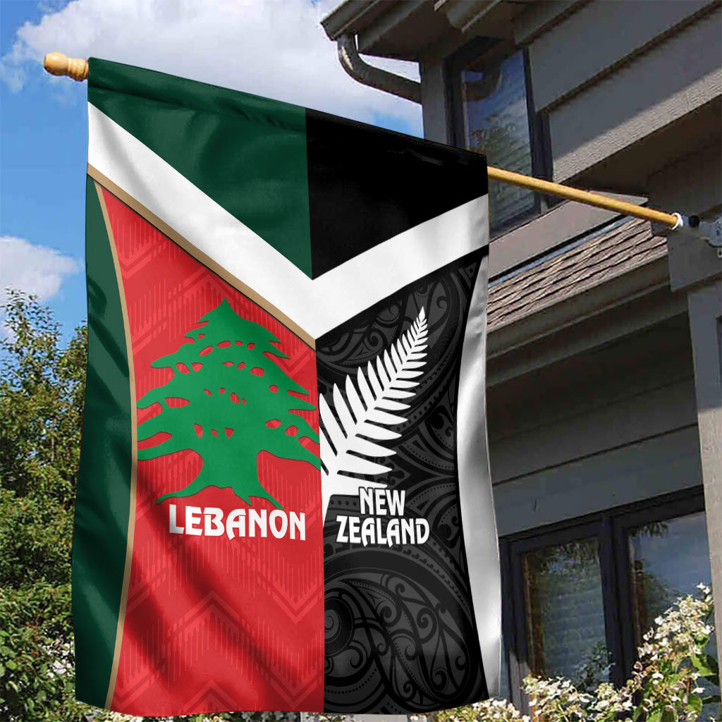 Rugby New Zealand and Lebanon Garden Flag All Black Cedars Together LT14 - Polynesian Pride