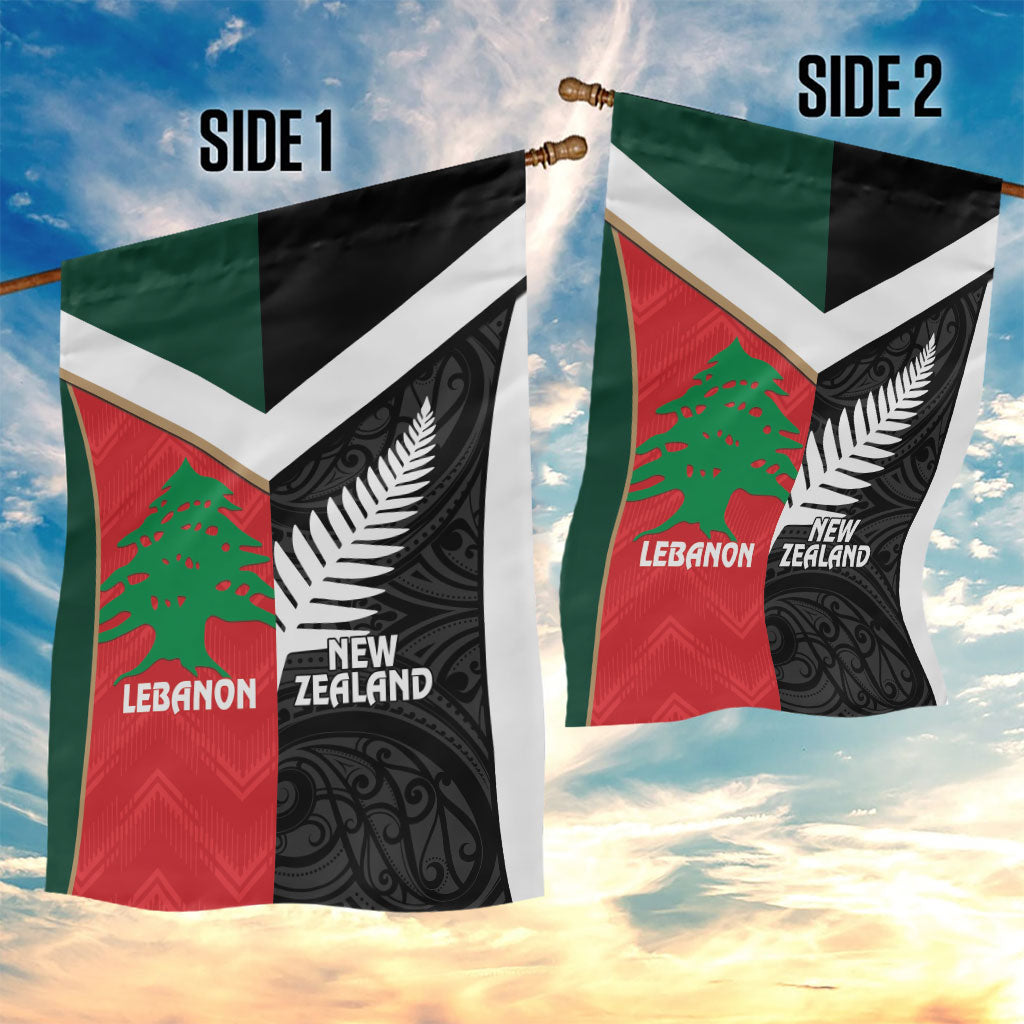 Rugby New Zealand and Lebanon Garden Flag All Black Cedars Together LT14 - Polynesian Pride