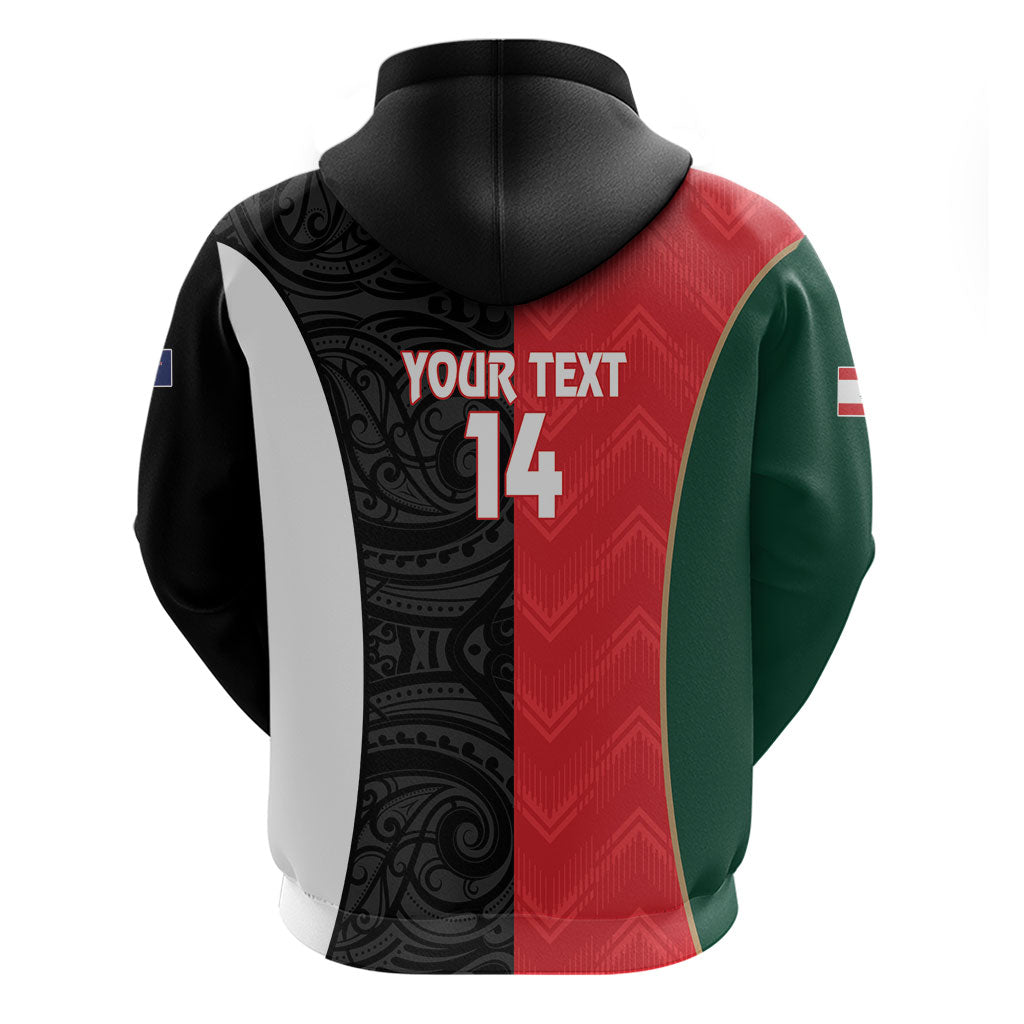 Custom Rugby New Zealand and Lebanon Hoodie All Black Cedars Together LT14 - Polynesian Pride