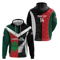 Custom Rugby New Zealand and Lebanon Hoodie All Black Cedars Together LT14 - Polynesian Pride