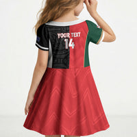 Custom Rugby New Zealand and Lebanon Kid Short Sleeve Dress All Black Cedars Together LT14 - Polynesian Pride