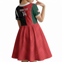Custom Rugby New Zealand and Lebanon Kid Short Sleeve Dress All Black Cedars Together LT14 - Polynesian Pride