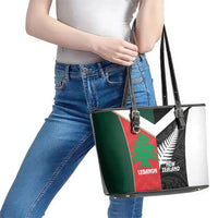 Rugby New Zealand and Lebanon Leather Tote Bag All Black Cedars Together LT14 - Polynesian Pride