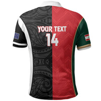 Custom Rugby New Zealand and Lebanon Polo Shirt All Black Cedars Together LT14 - Polynesian Pride