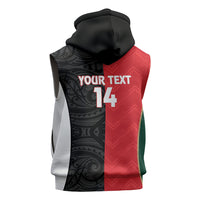 Custom Rugby New Zealand and Lebanon Sleeveless Hoodie All Black Cedars Together LT14 - Polynesian Pride