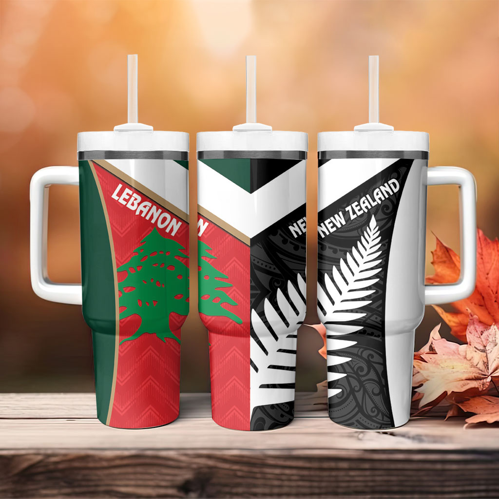 Rugby New Zealand and Lebanon Tumbler With Handle All Black Cedars Together LT14 - Polynesian Pride