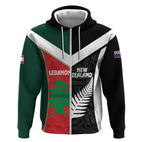 Custom Rugby New Zealand and Lebanon Zip Hoodie All Black Cedars Together LT14 Zip Hoodie Multicolor - Polynesian Pride