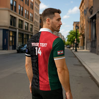 Custom Rugby New Zealand and Lebanon Zipper Polo Shirt All Black Cedars Together LT14 - Polynesian Pride