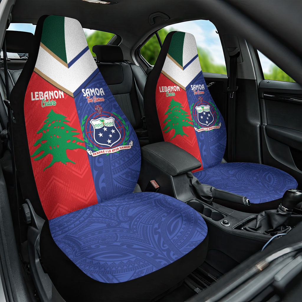 Rugby Samoa and Lebanon Car Seat Cover Toa Samoa Cedars Together LT14 One Size Multicolor - Polynesian Pride