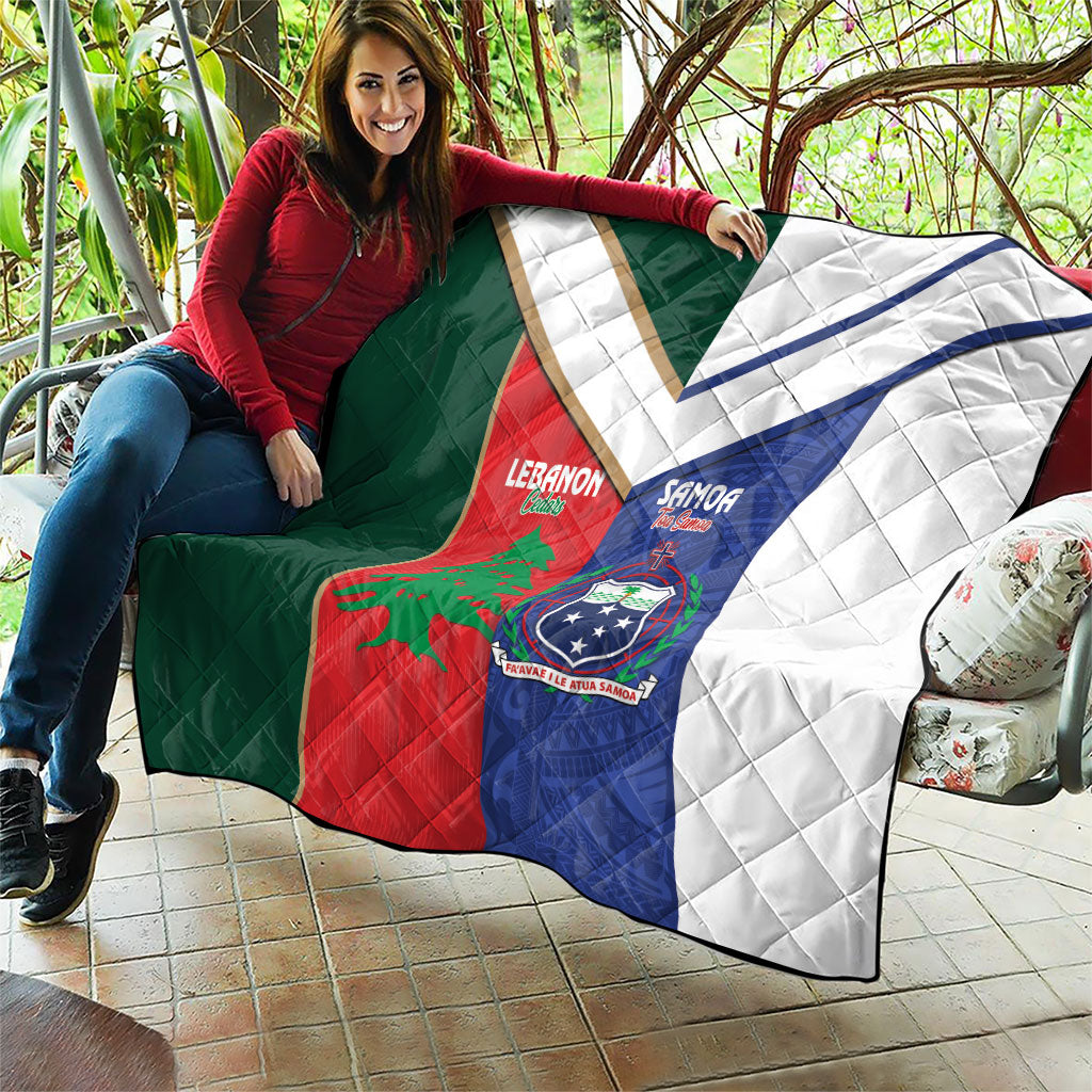 Rugby Samoa and Lebanon Quilt Toa Samoa Cedars Together