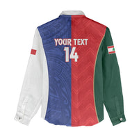 Custom Rugby Samoa and Lebanon Women Casual Shirt Toa Samoa Cedars Together LT14 - Polynesian Pride
