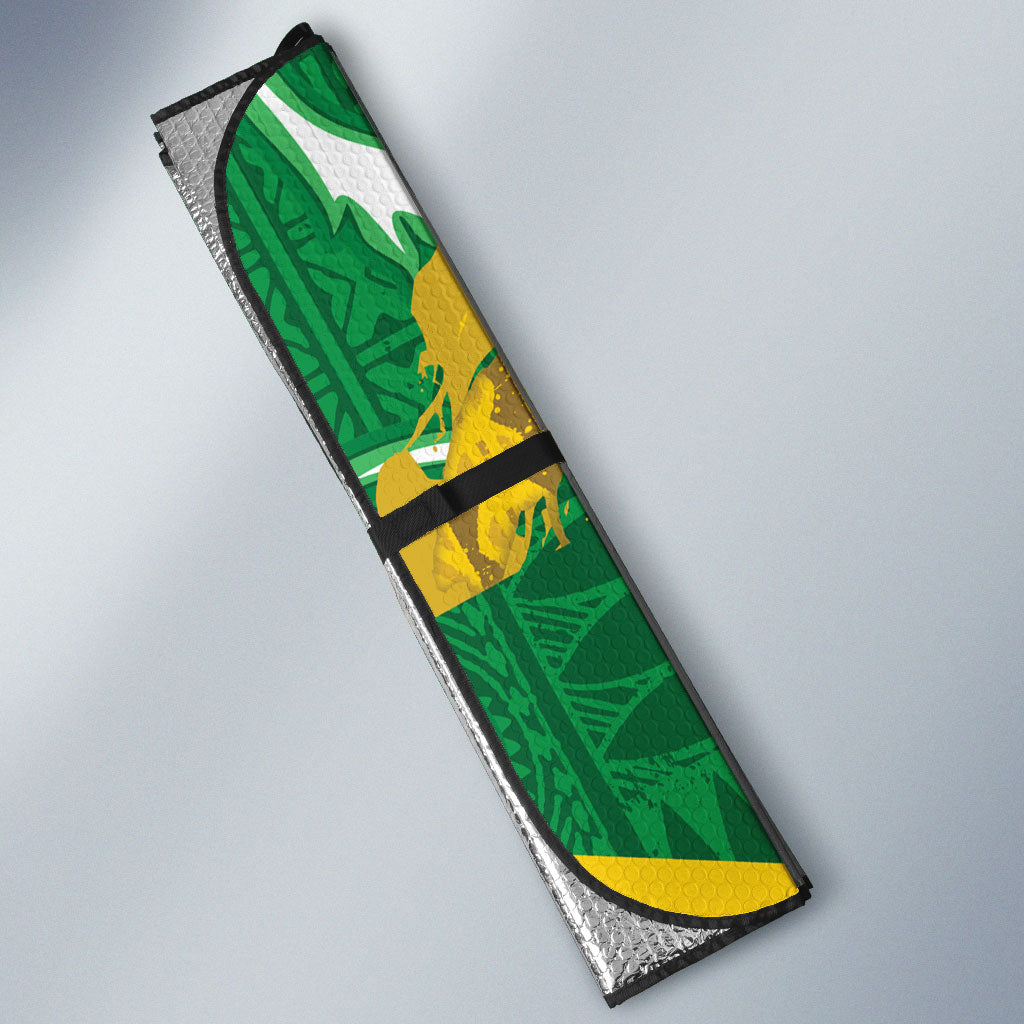 Malampa Fiji Day Auto Sun Shade 10 October Together We Grow Grunge Tapa Motifs LT14 - Polynesian Pride