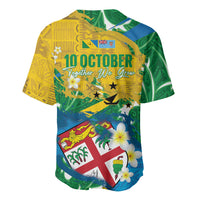 Malampa Fiji Day Baseball Jersey 10 October Together We Grow Grunge Tapa Motifs LT14 - Polynesian Pride